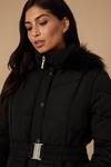 Wallis Tall Longline Belted Fitted Padded Coat thumbnail 6