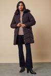 Wallis Longline Belted Fitted Padded Coat thumbnail 2