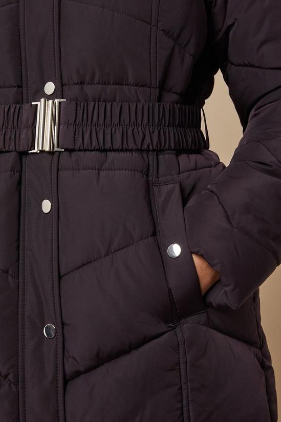 Wallis Longline Belted Fitted Padded Coat 4