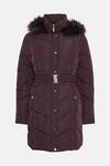 Wallis Longline Belted Fitted Padded Coat thumbnail 5