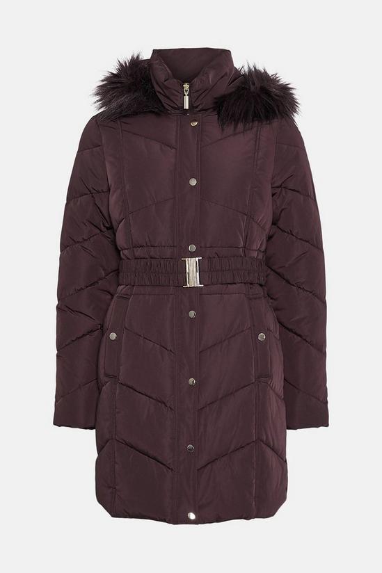 Wallis Longline Belted Fitted Padded Coat 5