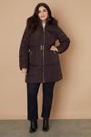 Wallis Curve Longline Fitted Padded Coat thumbnail 1