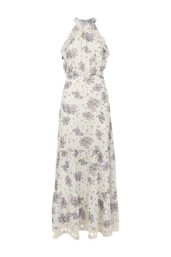Wallis Ivory Floral Lace Trim Ruffle Dress 5