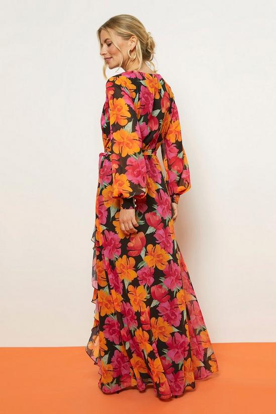 Wallis Tall Floral Printed Ruffle Front Maxi Dress 3