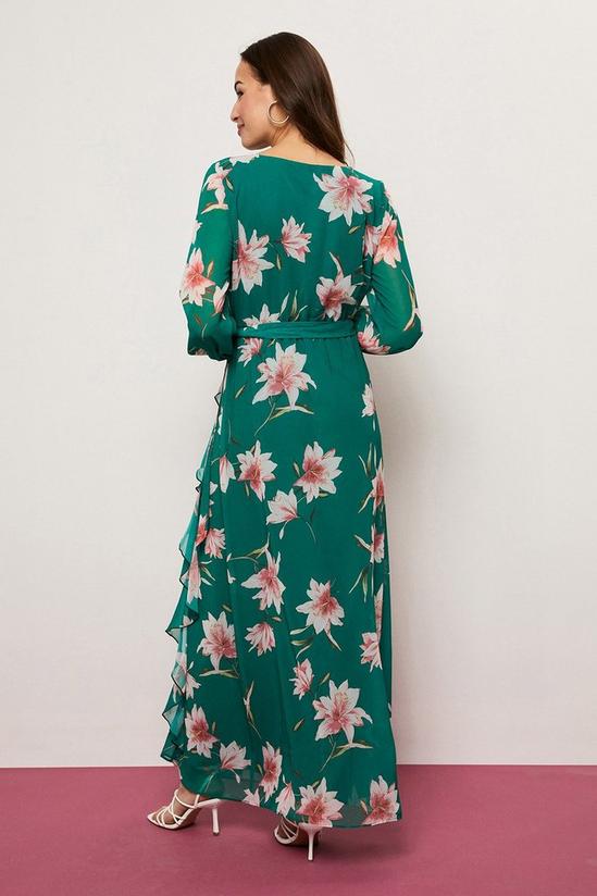 Wallis Tall Floral Printed Ruffle Front Maxi Dress 3