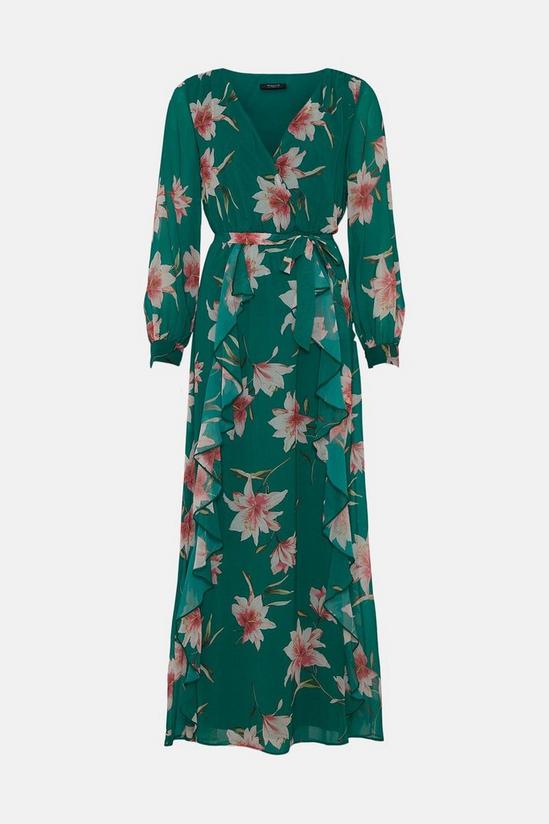 Wallis Tall Floral Printed Ruffle Front Maxi Dress 5