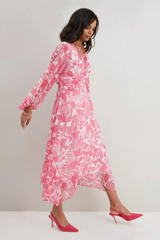 Wallis Petite Floral Printed Twist Front Midi Dress 2