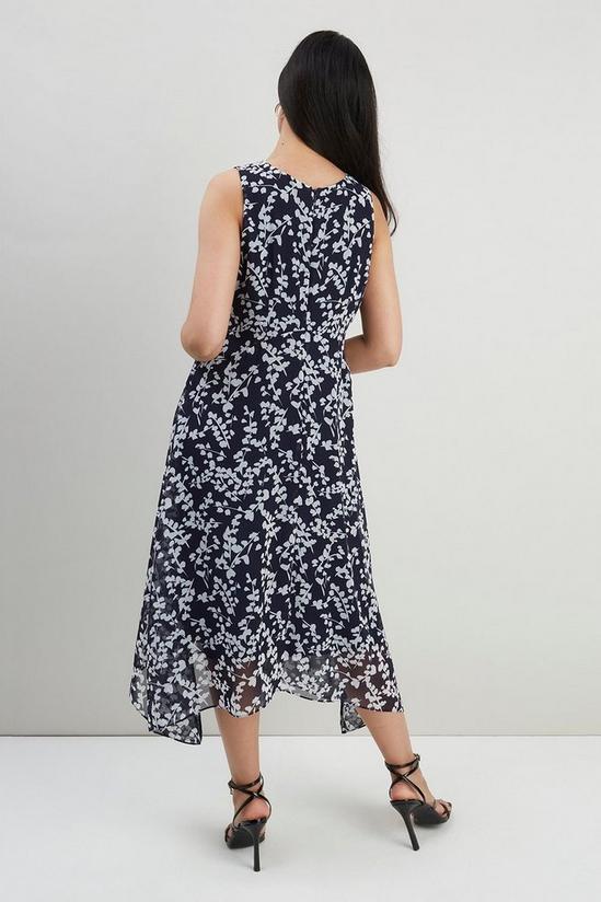Wallis Petite Navy Printed Fit And Flare Dress 3