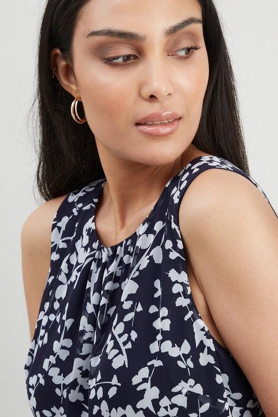 Wallis Petite Navy Printed Fit And Flare Dress 4