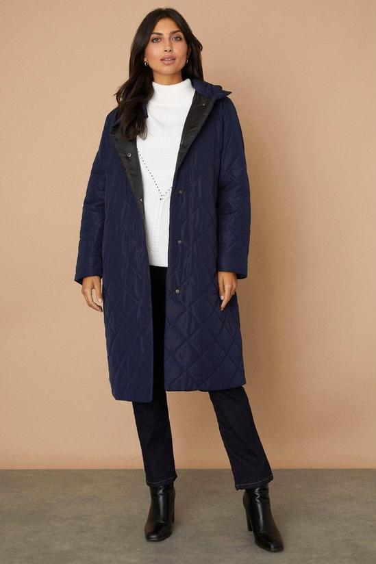 Wallis Tall Funnel Neck Belted Padded Coat 1