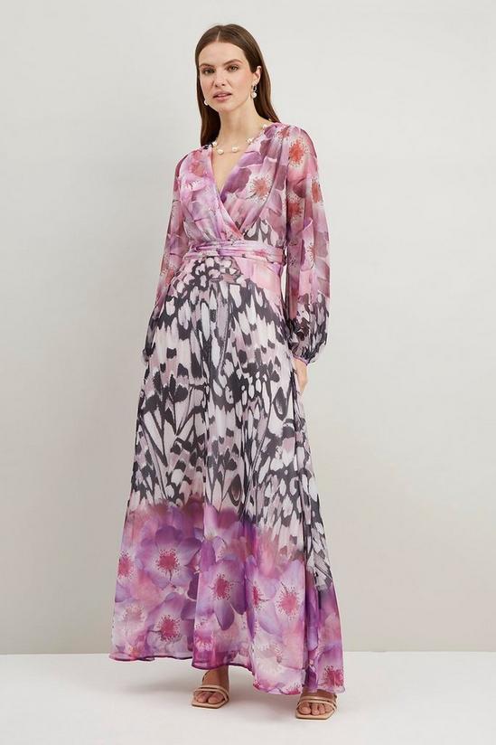 Wallis Pink Butterfly Border Print Dress 1