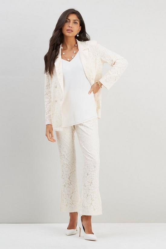 Wallis Ivory Lace Suit Flare Trousers 2