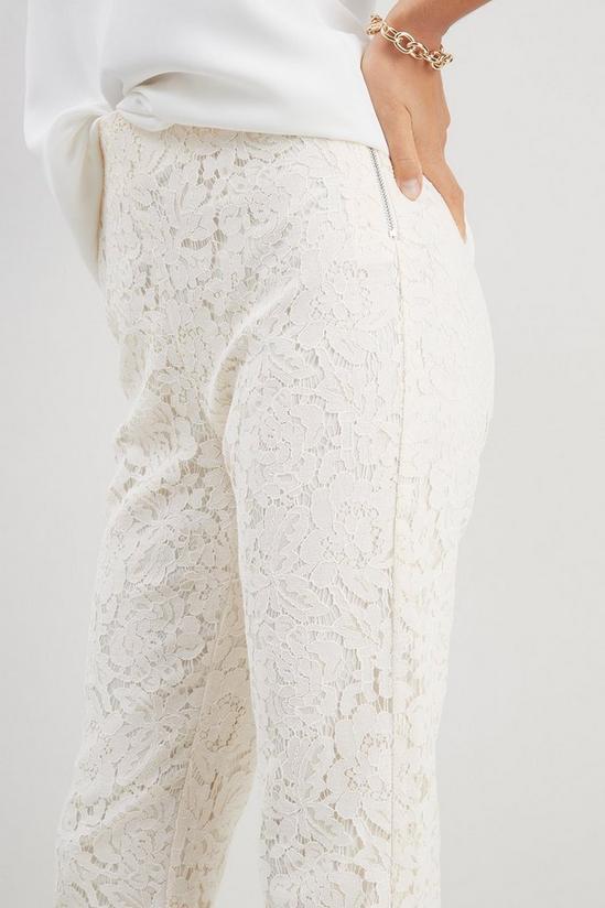 Wallis Ivory Lace Suit Flare Trousers 4