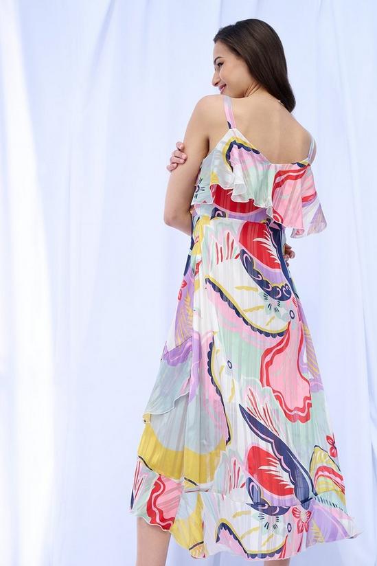 Wallis Colourful Abstract Frill Midi Dress 3