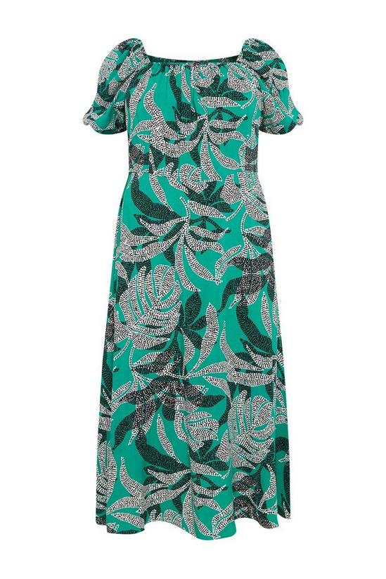 Wallis Curve Green Ruffle Sleeve Dress 5