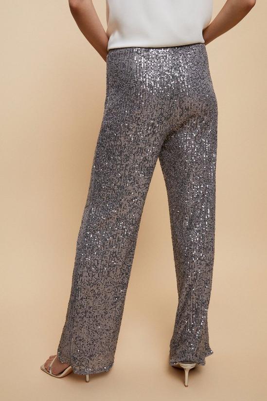 Wallis Grey Sequin Straight Leg Trousers 3