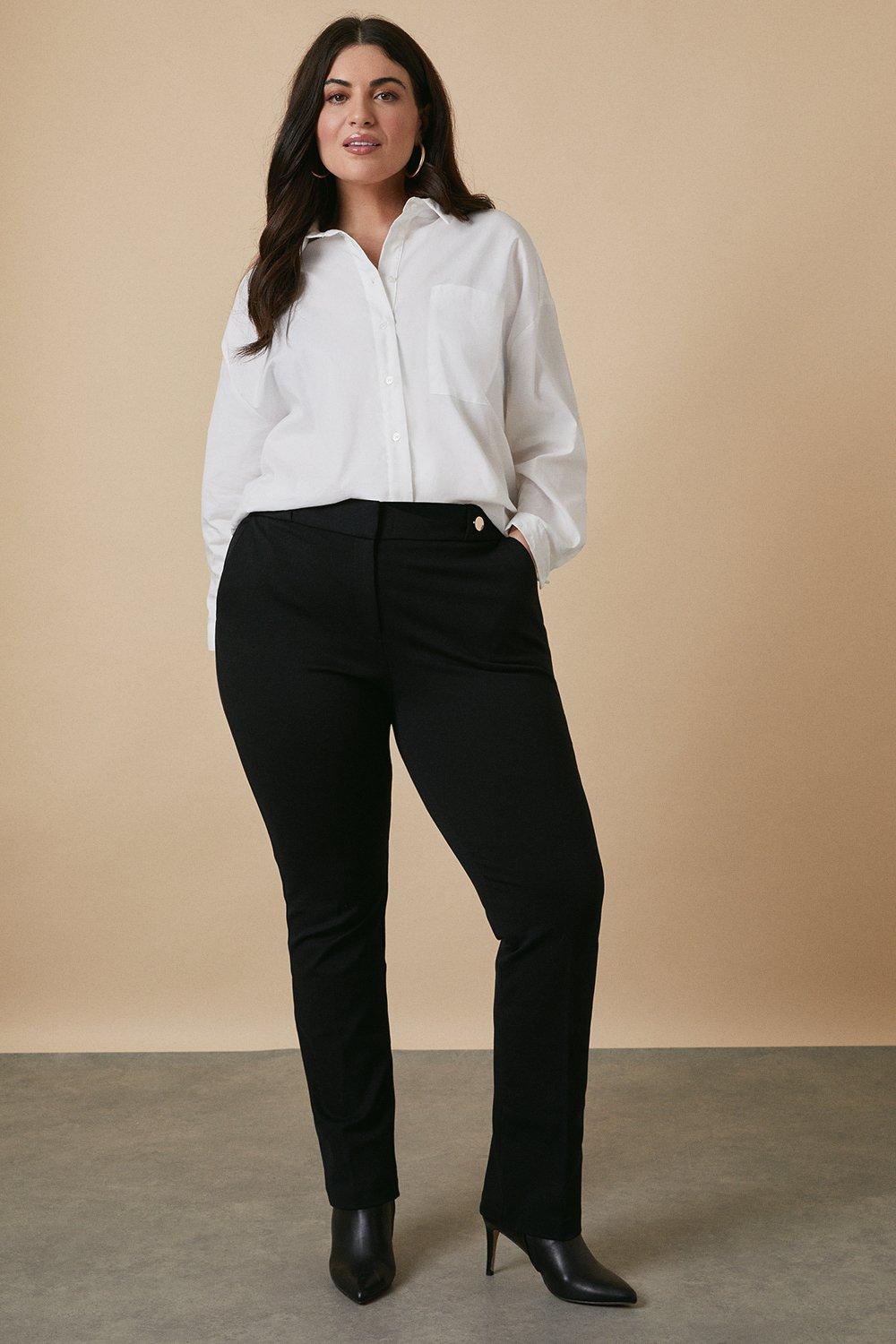 Jean Style Ponte Stretch Trouser Black - New In from Yumi UK