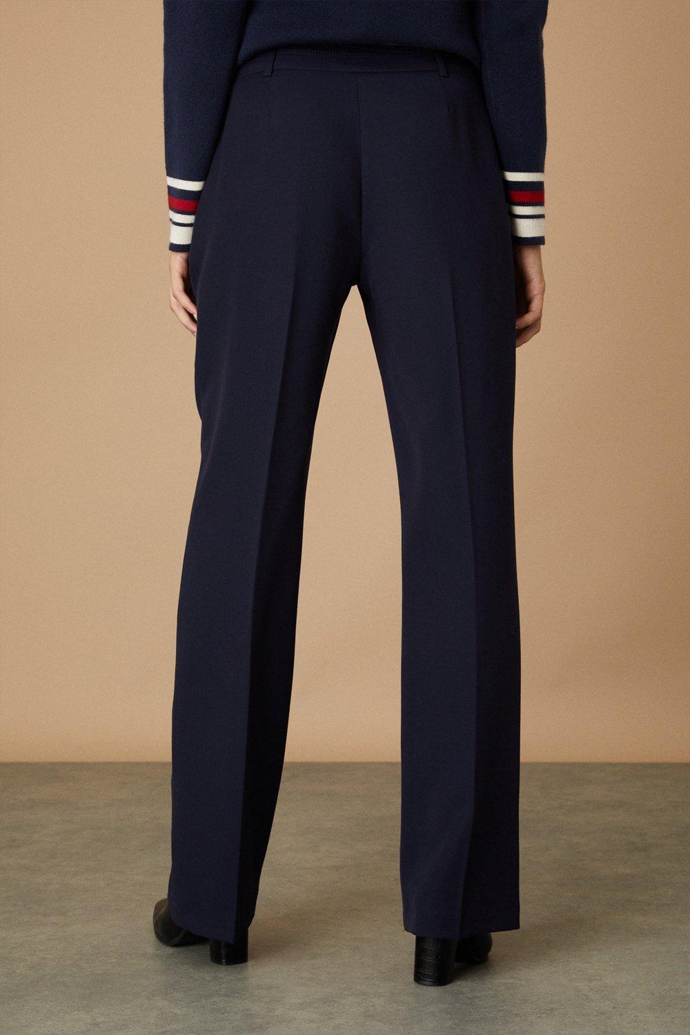 Navy bootcut work store trousers