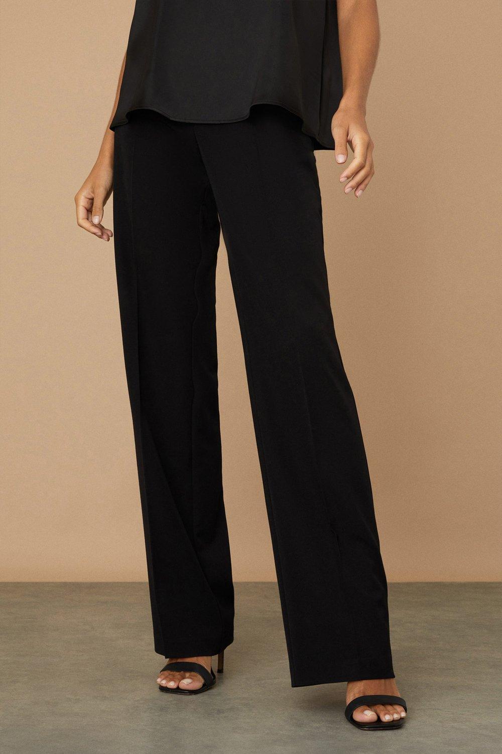 Trousers, Tall Black Smart Wide Leg Trousers