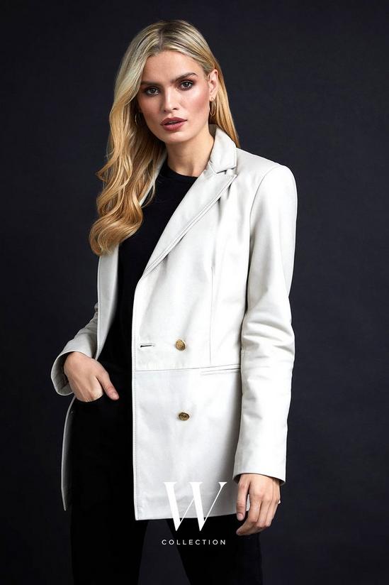 Wallis Cream Leather Suit Blazer 1
