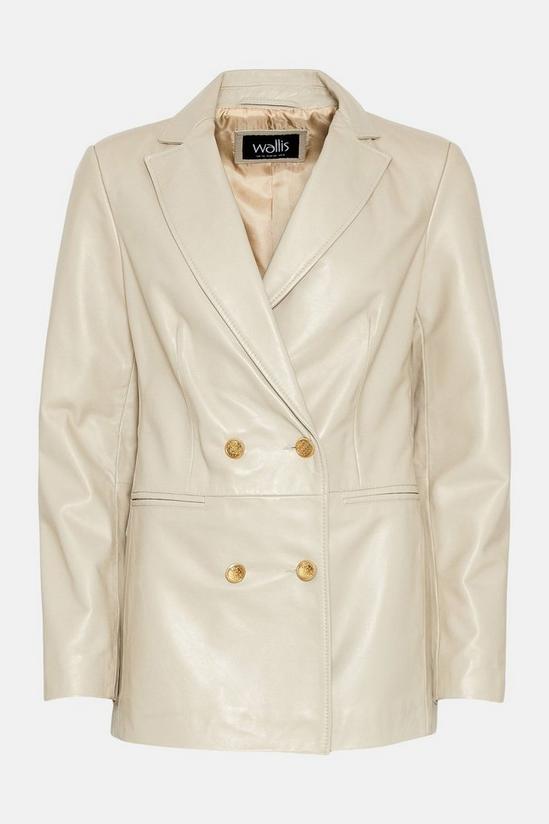 Wallis Cream Leather Suit Blazer 5