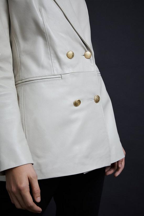 Wallis Cream Leather Suit Blazer 6