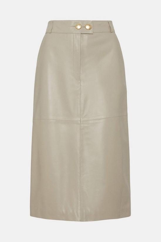 Wallis Cream Leather A Line Suit Skirt 5