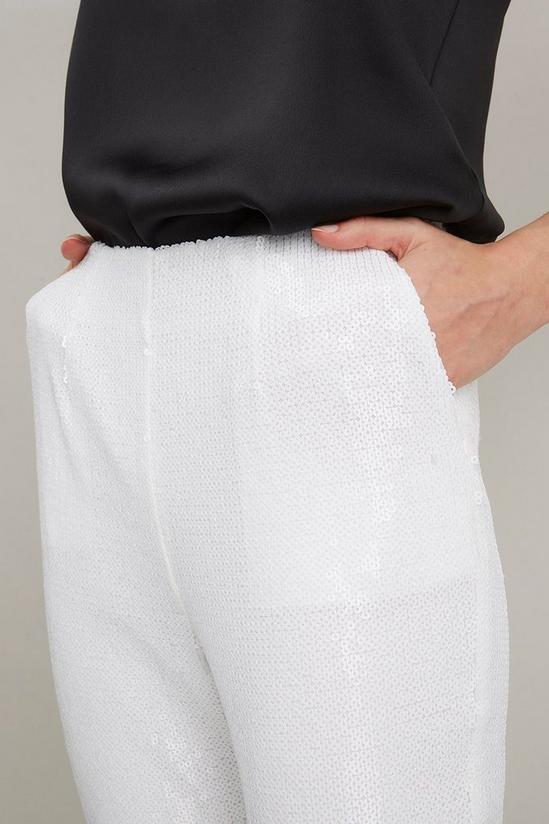 Wallis White Sequin Flare Suit Trousers 4