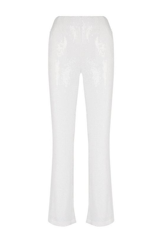 Wallis White Sequin Flare Suit Trousers 5