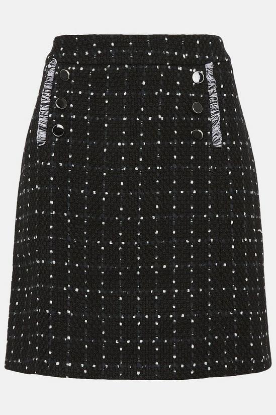 Wallis Mono Spot Button Detail Skirt 5