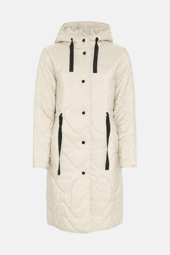 Wallis Drawcord Waist Hooded Quilted Coat 5