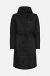 Wallis Black Drawcord Waist Hooded Quilted Coat thumbnail 5