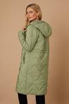 Wallis Petite Drawcord Waist Hooded Quilted Coat thumbnail 3