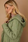 Wallis Petite Drawcord Waist Hooded Quilted Coat thumbnail 4