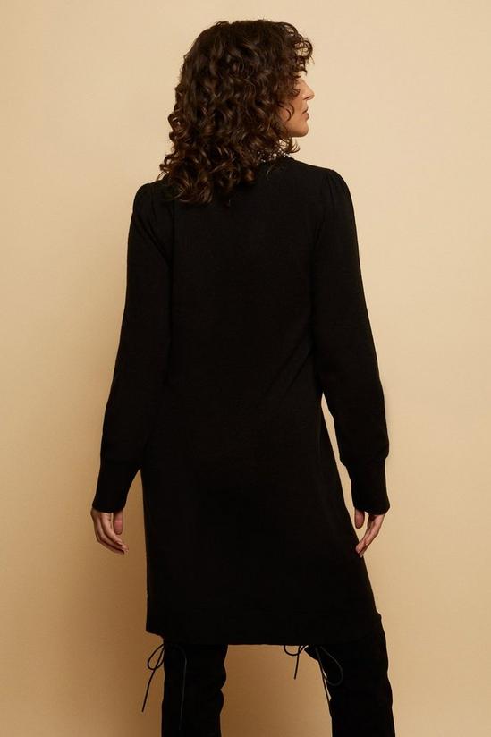 Wallis Tall black Pearl Embellished Collar Knitted Dress 3