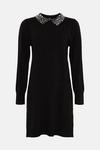 Wallis Tall black Pearl Embellished Collar Knitted Dress thumbnail 5