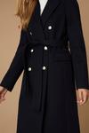 Wallis Navy Tailored Belted Wrap Coat thumbnail 4