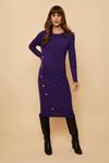 Wallis Tall Purple Button Detail Knitted Dress thumbnail 1