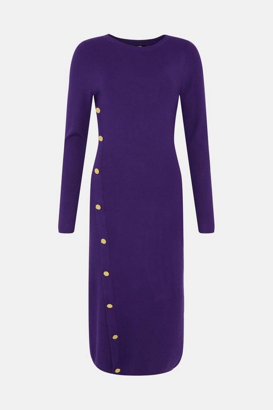 Wallis Tall Purple Button Detail Knitted Dress 5