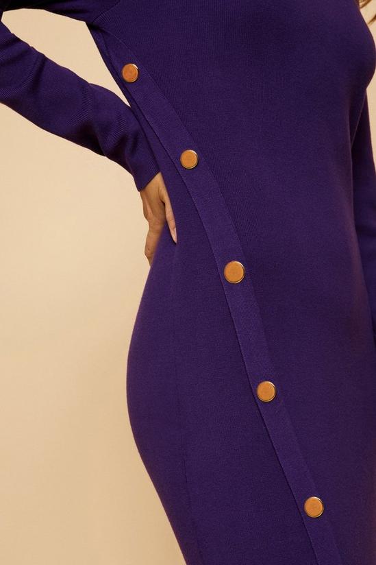 Wallis Tall Purple Button Detail Knitted Dress 6