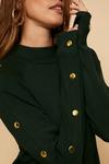 Wallis Tall Green Button Detail Funnel Knitted Tunic thumbnail 4
