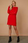Wallis Petite red Button Detail Funnel Knitted Tunic thumbnail 1