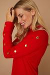 Wallis Petite red Button Detail Funnel Knitted Tunic thumbnail 4