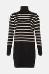 Wallis Petite Striped Button High Neck Knitted Dress thumbnail 5