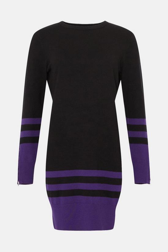 Wallis Purple Contrast Stripe Hem Zip Sleeve Dress 5
