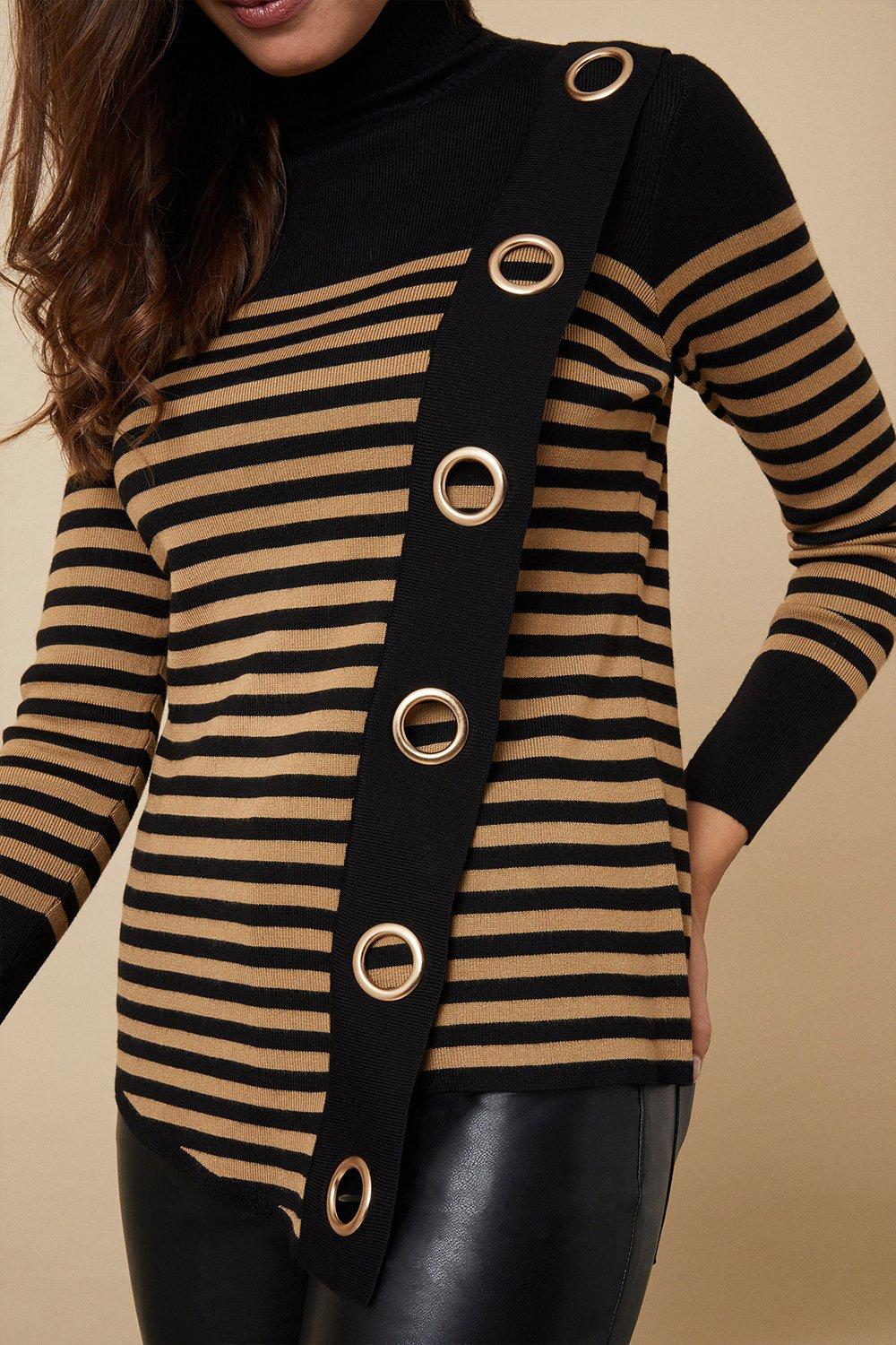 Wallis black deals eyelet jumper