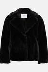Wallis Petite Black Faux Fur Plush Short Coat thumbnail 5