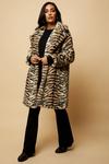 Wallis Petite Longline Animal Faux Fur Coat thumbnail 2