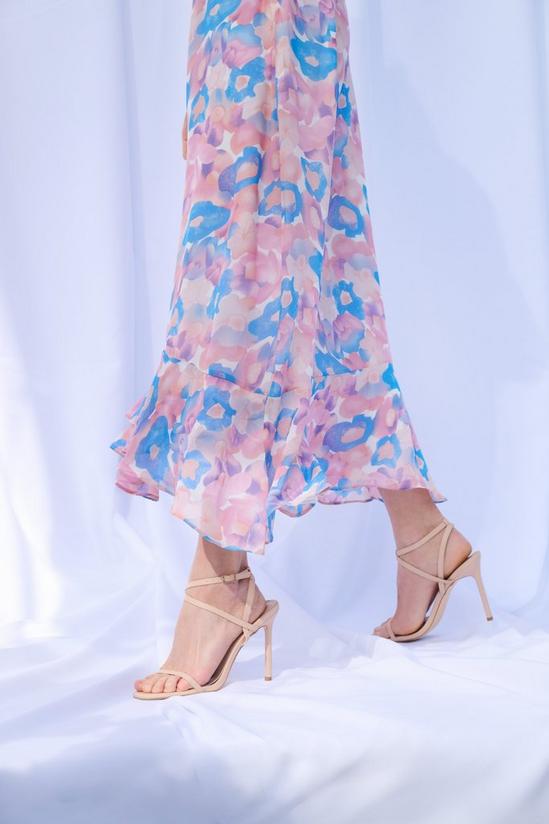 Wallis Petite Pink Cold Shoulder Floral Dress 3