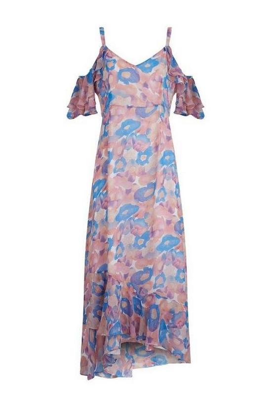 Wallis Petite Pink Cold Shoulder Floral Dress 4